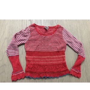 Talbots Kids Sweater Girls Size 8 | Red + Pink Mixed Knit